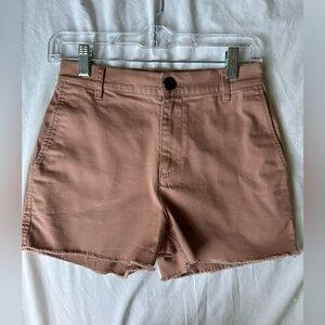 Madewell women’s high waisted shorts  Size 24. Puce color, frayed edges. Nice!